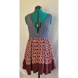 Lulus lace up red white and blue dress. Size large